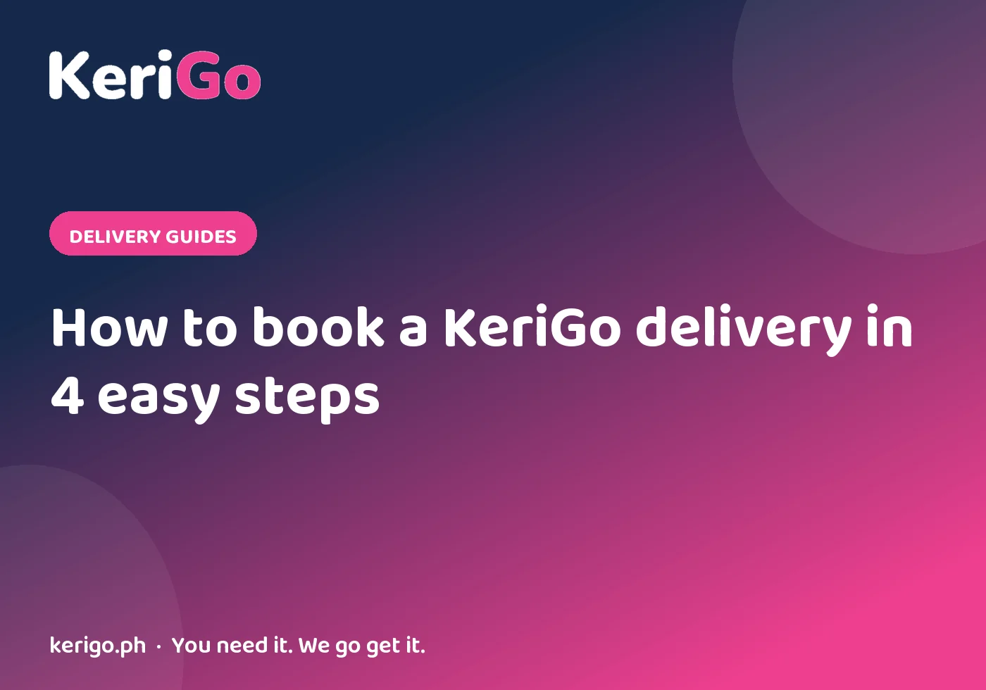 How to Book a KeriGo Delivery in 4 Easy Steps