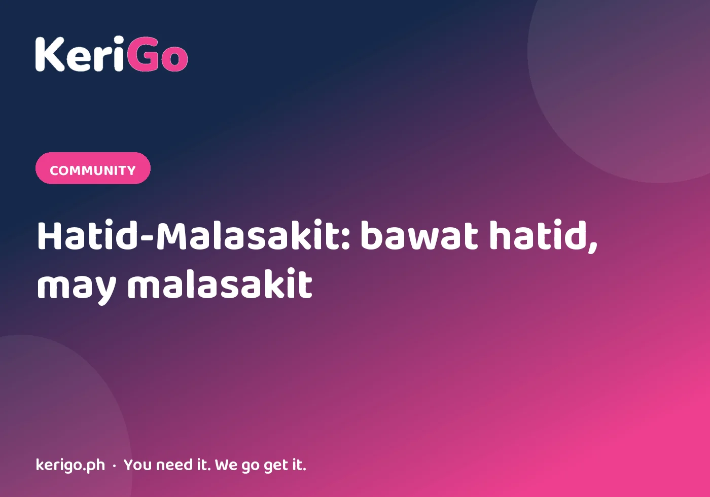 Hatid-Malasakit: Bawat Hatid, May Malasakit