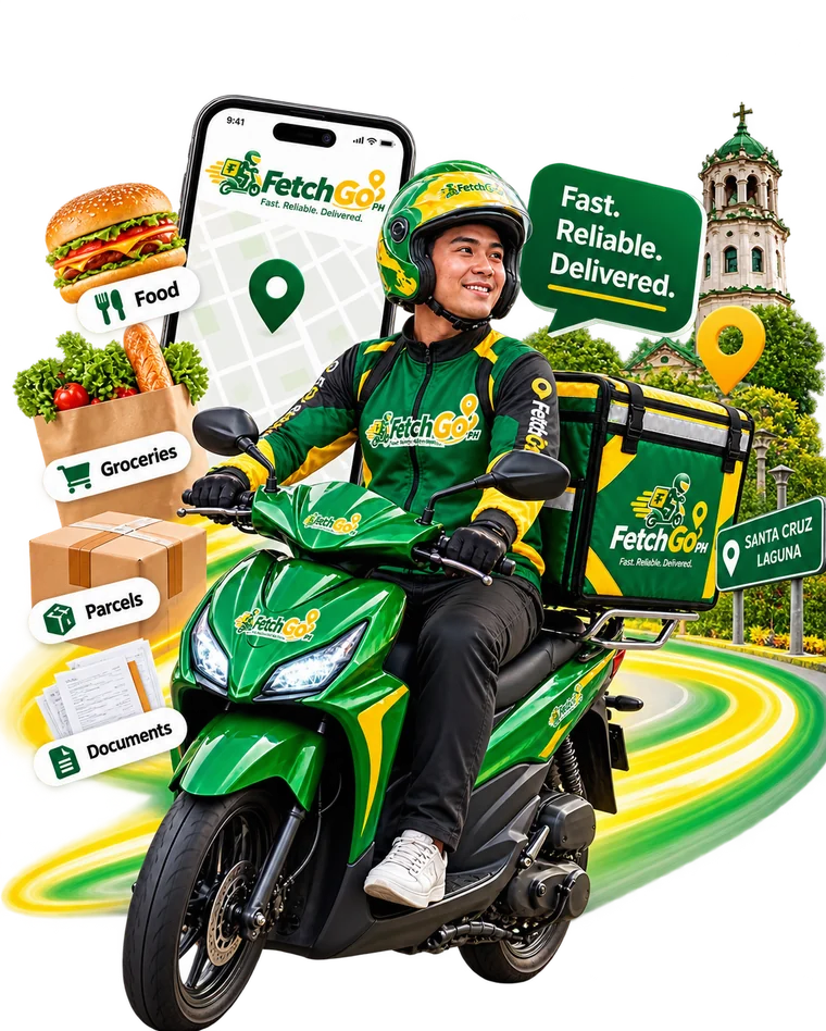 KeriGo rider on a branded scooter delivering food, groceries and parcels